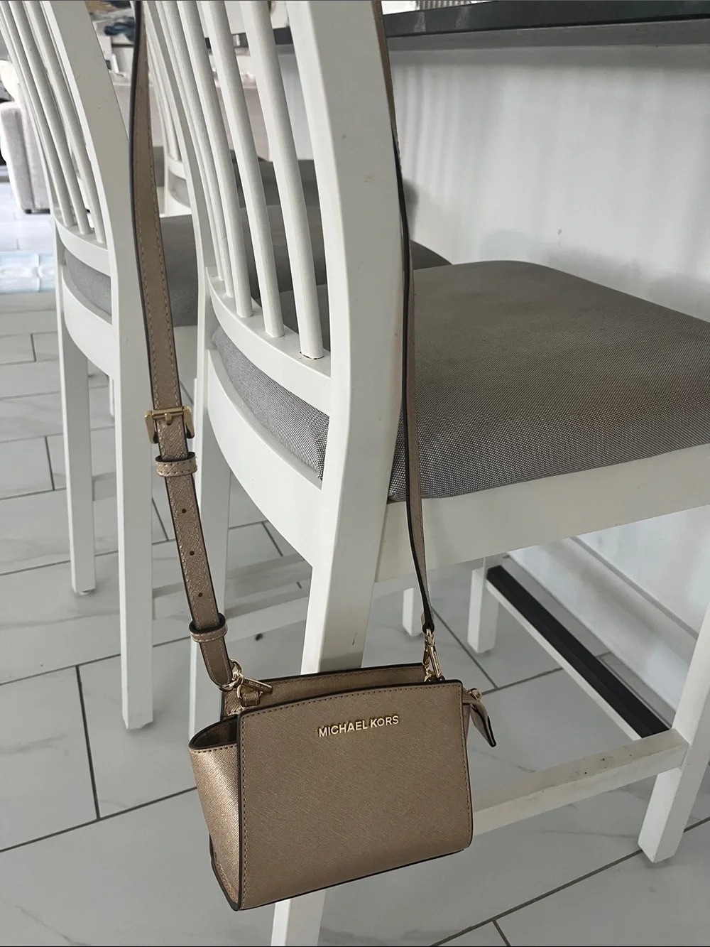 Michael Kors Metallic Gold Crossbody Bag